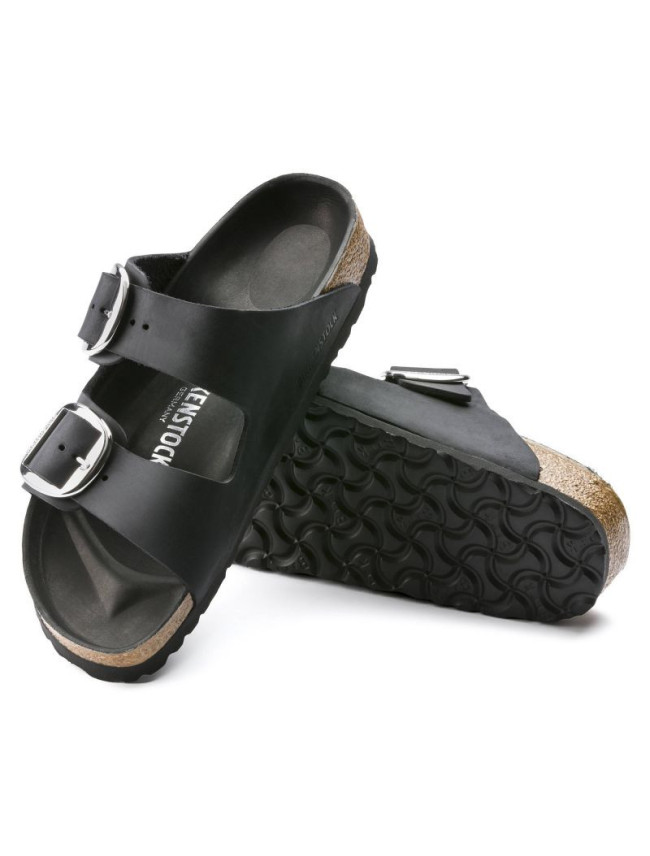 Dámské žabky Birkenstock Arizona Big Buckle Oiled Leather Black narrow (1011075) dámské