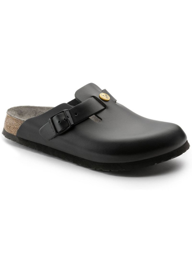 Birkenstock dámské dřeváky Boston ESD Black z přírodní kůže zdravotní žabky úzké úzké (0061368)