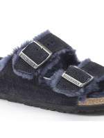 Birkenstock Arizona VL Shearling Midnight zateplené žabky semišová kůže úzké (1020583)