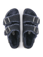 Birkenstock Arizona VL Shearling Midnight zateplené žabky semišová kůže úzké (1020583)