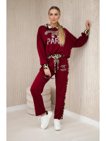 Set Paris Sweatshirt + Hose Burgundsko