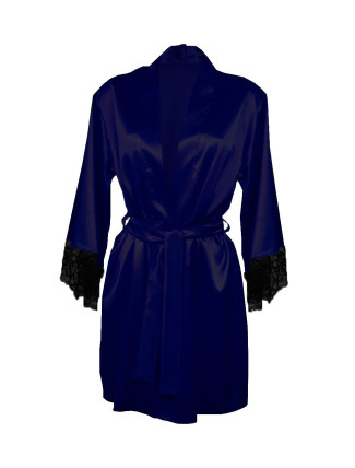 DKaren Housecoat Adelaide Navy Blue