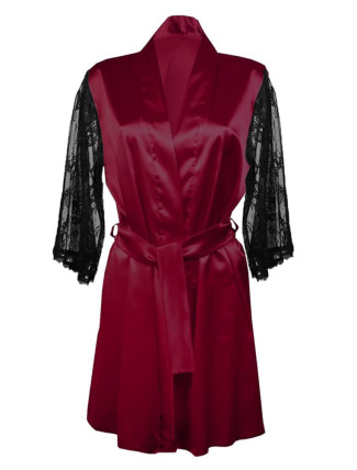 DKaren Housecoat Elizabeth Crimson