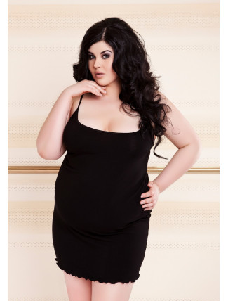 DKaren Plus Size Slip Deni Black