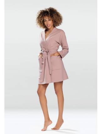 DKaren Housecoat Pola Powder Pink