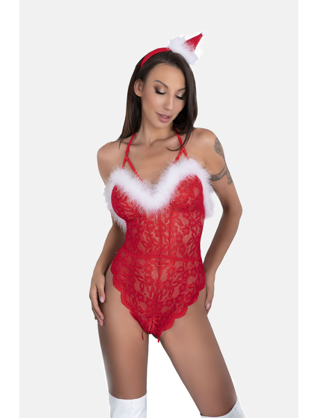 LivCo Corsetti Fashion Body Santas Lace Lady 90705 Red