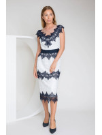 Deni Cler Milano Dress T-Dw-3250-0M-40-16-1 White/Navy Blue