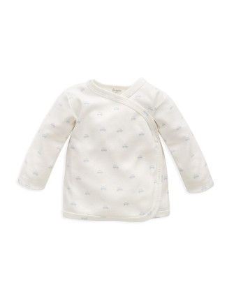 Pinokio Lovely Day Babyblue Wrapped Baby Jacket Ecru