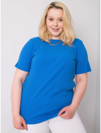 Námořnická modrá halenka plus size s pruhy