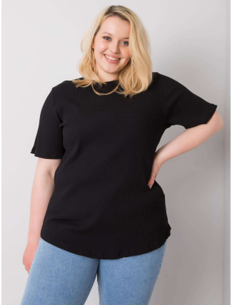 Černá pruhovaná halenka plus size velikosti