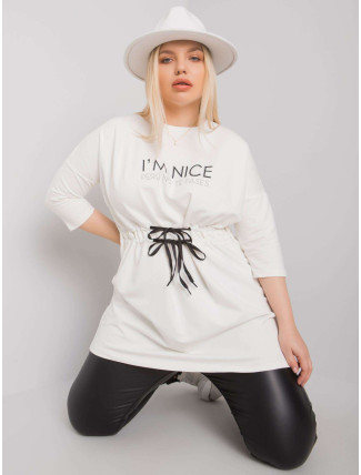 Tunika Ecru plus size s nápisem