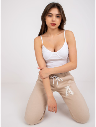 Bílý žebrovaný crop top Alla OCH BELLA