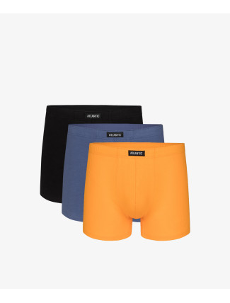 Pánské sportovní boxerky ATLANTIC 3Pack - černé/modré/žluté/