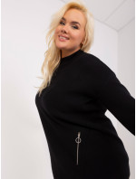 Černý dámský svetr plus size s viskózou