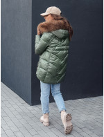 Zimní dámská bunda s kapucí WINTERCHIC zelená Dstreet TY4435