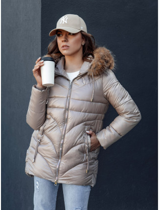 Dámská zimní bunda s kapucí WINTERCHIC velbloudí Dstreet TY4438