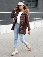 Dámská zimní bunda s kapucí WINTERCHIC kávová Dstreet TY4458