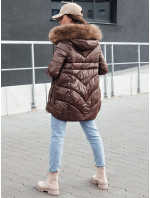 Dámská zimní bunda s kapucí WINTERCHIC kávová Dstreet TY4458