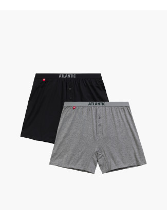 Pánské volné boxerky ATLANTIC 2Pack - černé/šedé