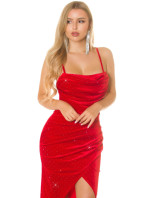 Sexy Koucla draped Velvet Look Glitter Dress