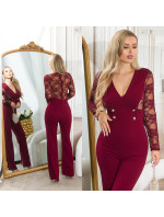 Sexy Koucla Musthave Wide-Leg Overall with Lace