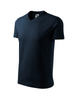 V-neck tričko unisex námořní modrá