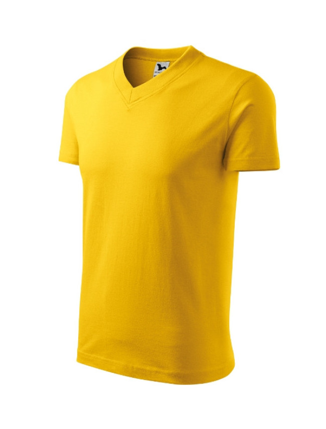 V-neck tričko unisex žlutá