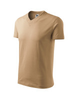 V-neck tričko unisex písková