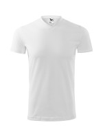 Heavy V-neck tričko unisex bílá