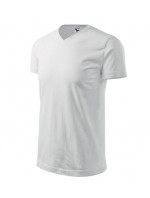 Heavy V-neck tričko unisex bílá