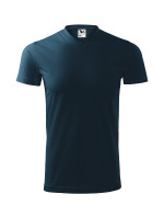 Heavy V-neck tričko unisex námořní modrá