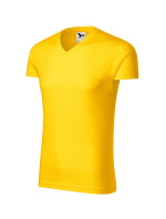 Slim Fit V-neck tričko pánské žlutá