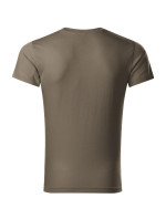 Slim Fit V-neck tričko pánské army