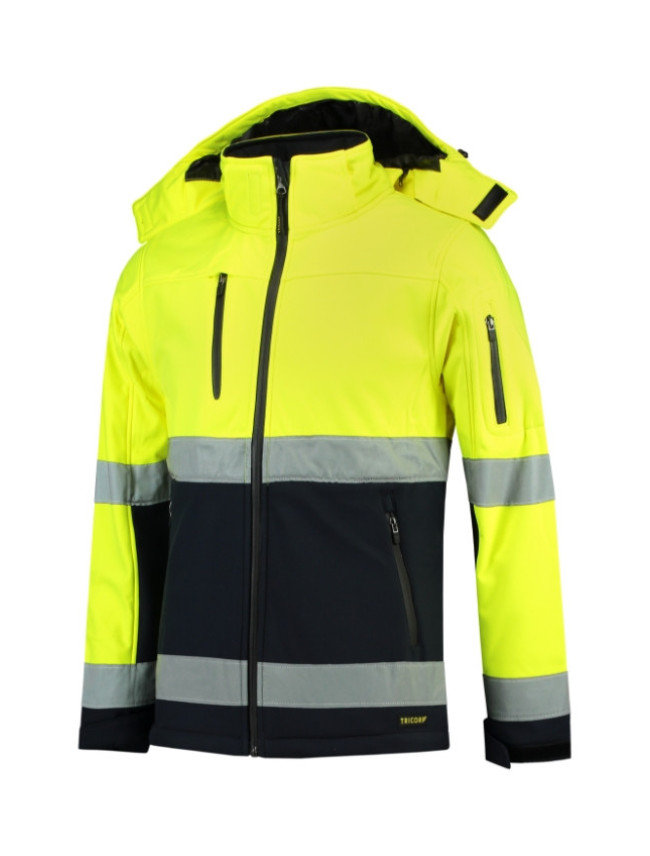 Bi-color EN ISO 20471 Softshell softshellová bunda unisex fluorescenční žlutá