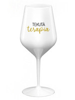 TEKUTÁ TERAPIA - biely nerozbitný pohár na víno 470 ml