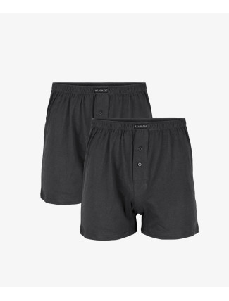 Pánské klasické boxerky ATLANTIC s knoflíčky 2PACK - graphite