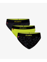 Pánské sportovní slipy ATLANTIC 3-PACK - grafit, tmavá limetka, černá