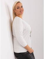 Ecru dámská halenka plus size s nápisem