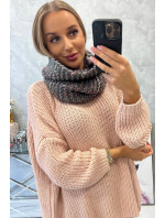 KN16 Dámský snood grafit+fuchsie