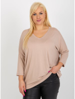 Základní béžová halenka plus size velikosti