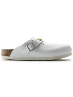 Birkenstock women's clogs Boston ESD White natural leather medical flip-flops narrow narrow (0061378) dámské