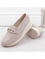 Kožené semišové polobotky Filippo W PAW507A beige