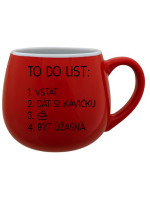 TO DO LIST:  BÝT ÚŽASNÁ - červený keramický hrníček 300 ml