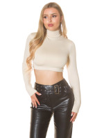 Sexy KouCla Long Sleeve Crop Shirt laced