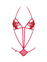 Dámské erotické body Luiza teddy red - OBSESSIVE