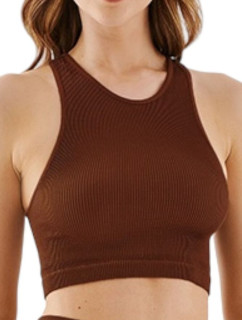 Bezešvá podprsenka Top Halter Rib mocca