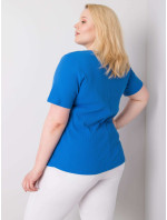 Námořnická modrá halenka plus size s pruhy