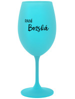 PANÍ BOŽSKÁ - tyrkysová sklenice na víno 350 ml