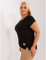 Dámská černá halenka plus size s rozparky