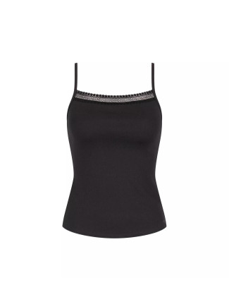 Dámské tílko GO Ribbed Spaghetti Top - BLACK - černé 0004 - SLOGGI